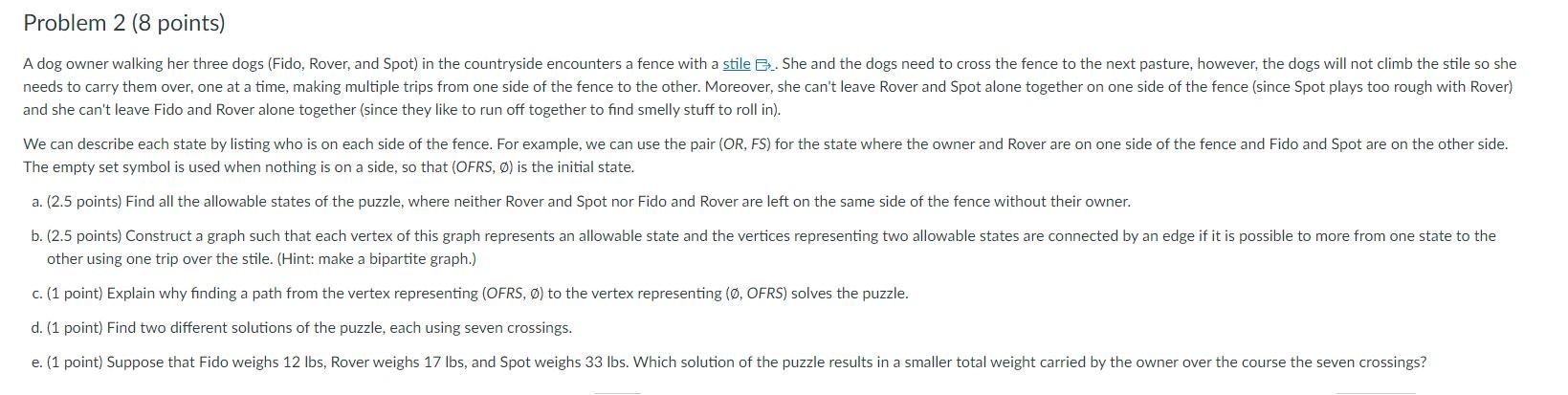 and she can #39 t leave Fido and Rover alone together Chegg com