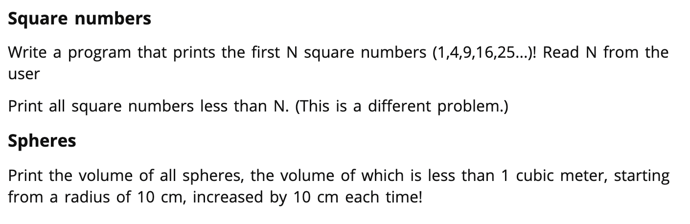 Solved Square numbers Write a program that prints the first | Chegg.com