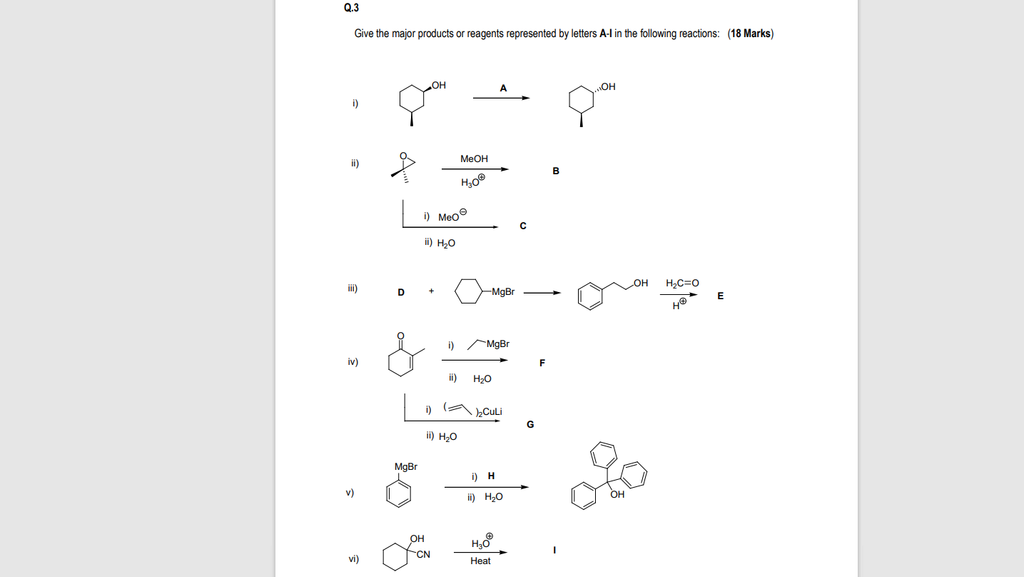 Solved Q.2 a) Propose a mechanism for each of the following | Chegg.com
