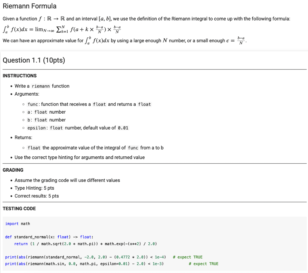 Solved Riemann Formula Given a function f:R→R and an | Chegg.com