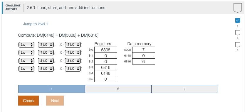 Solved CHALLENGE ACTIVITY 2.6.1: Load, store, add, and addi | Chegg.com