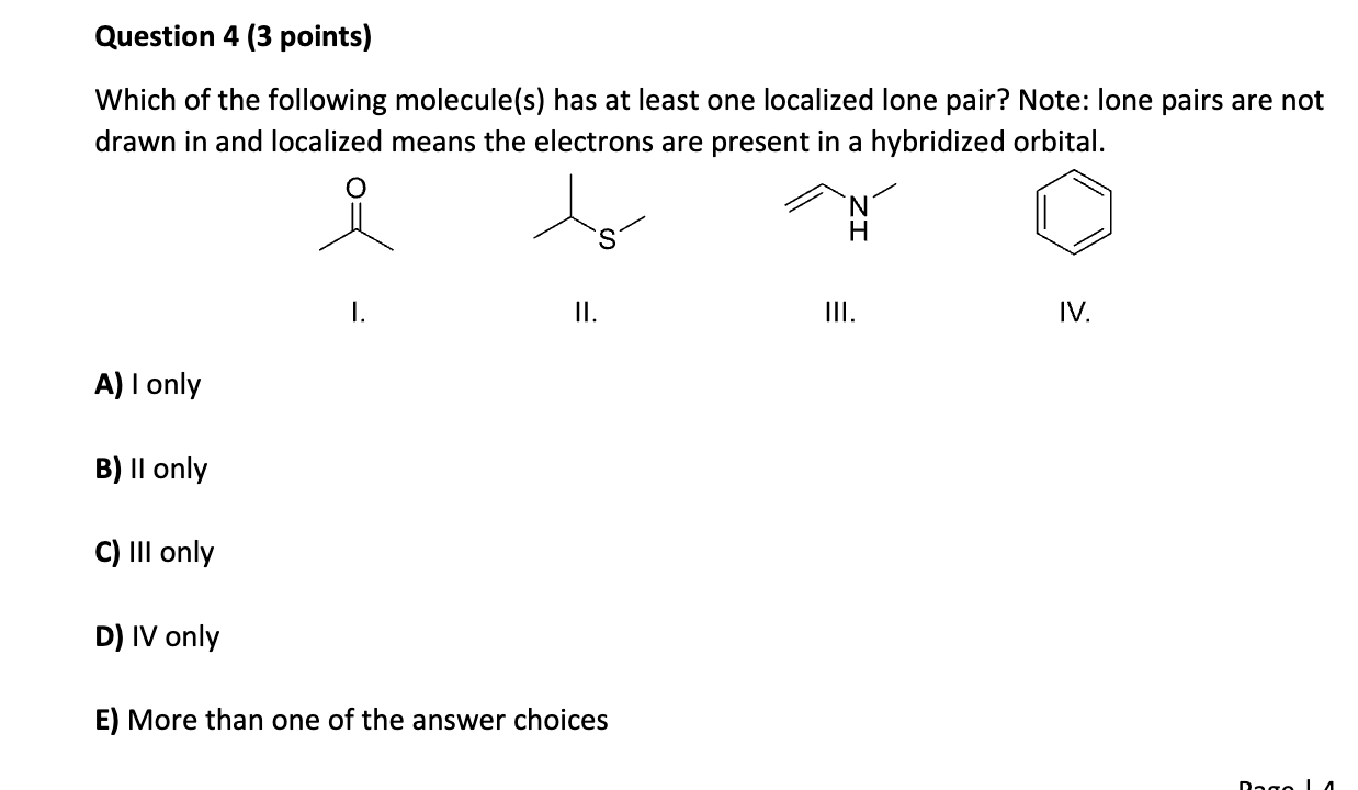 Solved Question 4 (3 ﻿points)Which of the following | Chegg.com