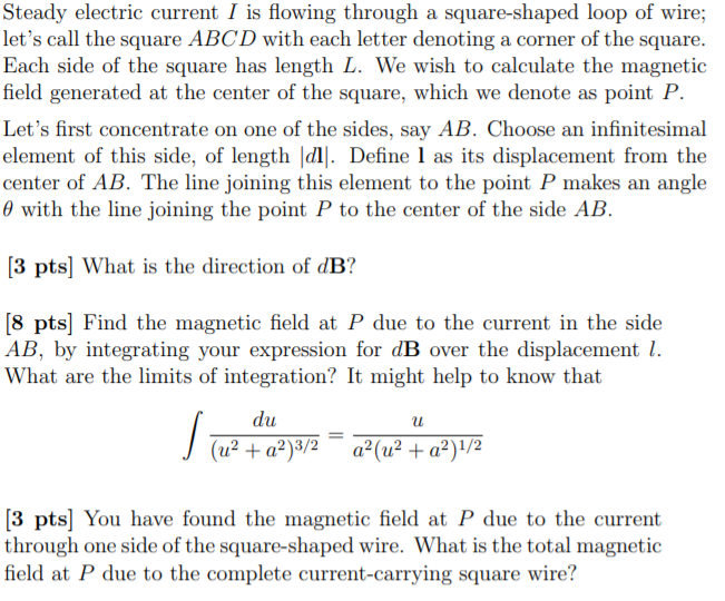 Solved Steady electric current I is flowing through a | Chegg.com