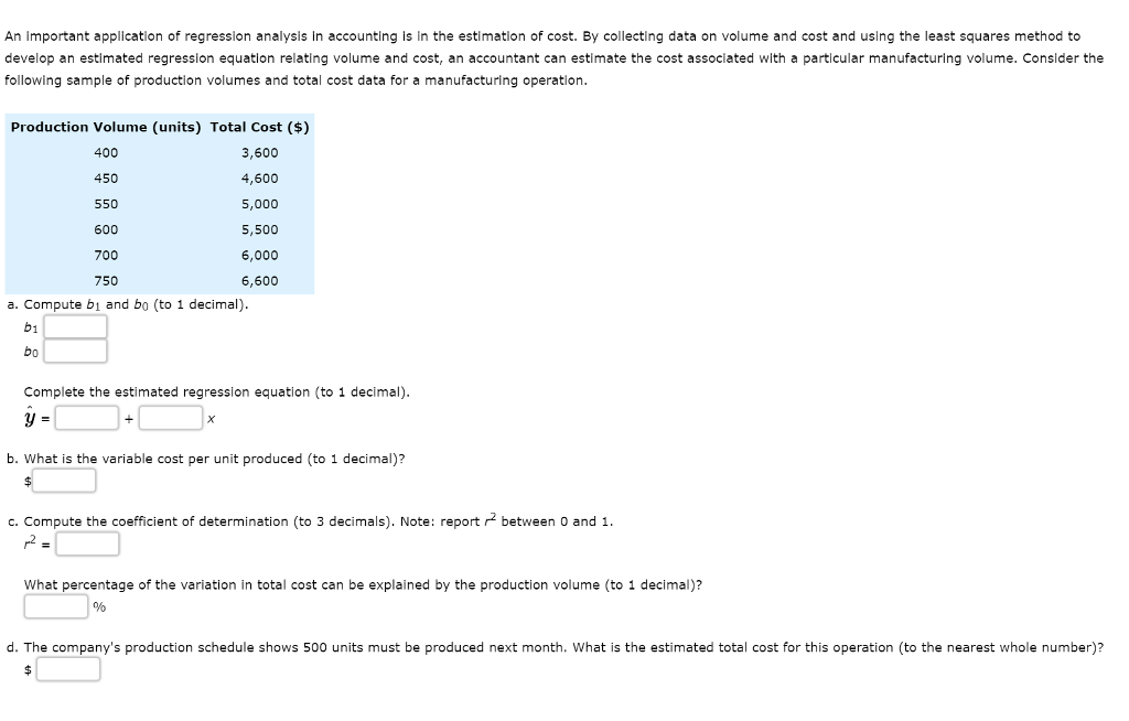 Solved An important application of regression analysis in | Chegg.com