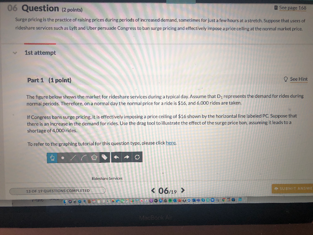 Solved e See page 168 06 Question (2 points) Surge pricing | Chegg.com