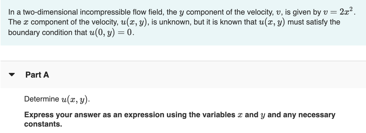 Solved In a two-dimensional incompressible flow field, the y | Chegg.com