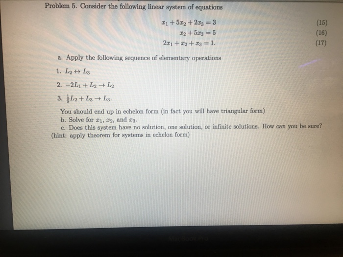Solved Problem 5. Consider the following linear system of | Chegg.com