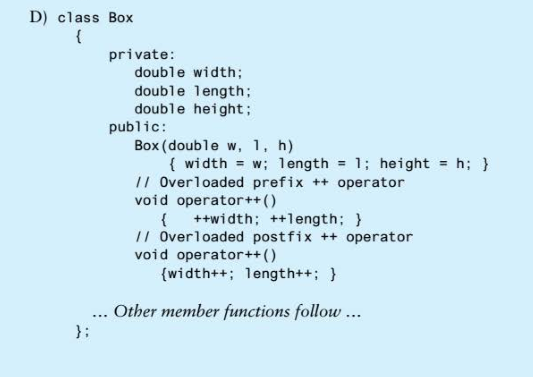 Solved D) class Box private: double width; double length: | Chegg.com