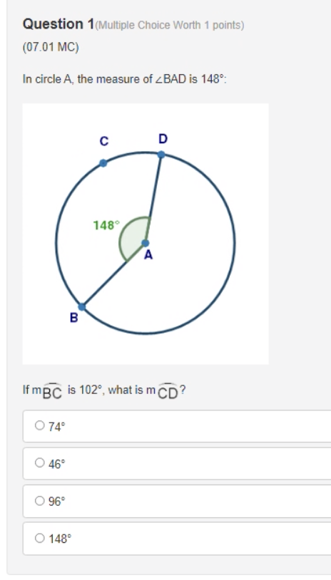 Solved Question 1(Multiple Choice Worth 1 points) (07.01 MC) | Chegg.com
