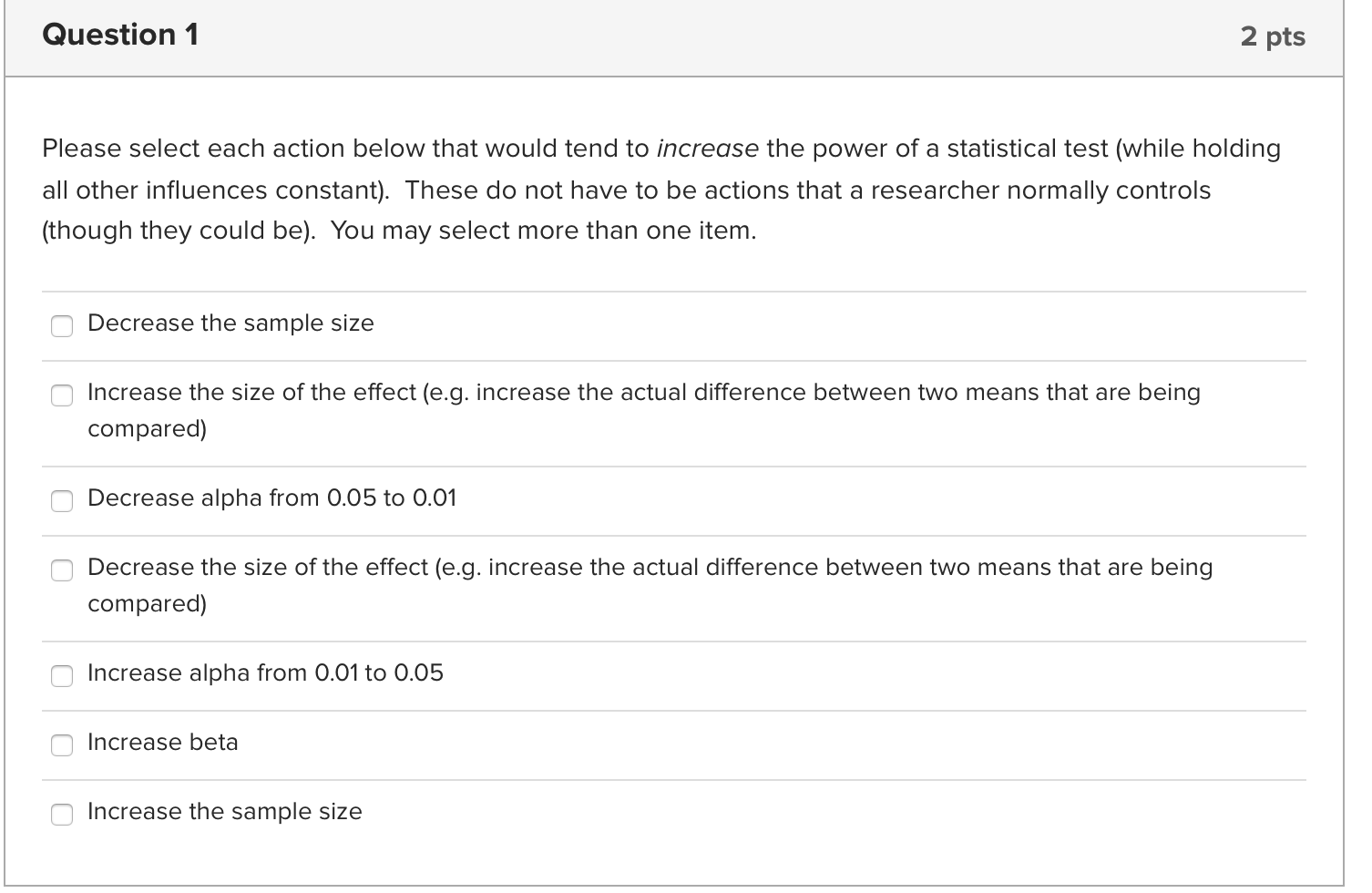 Solved Question 1 2 pts Please select each action below that | Chegg.com