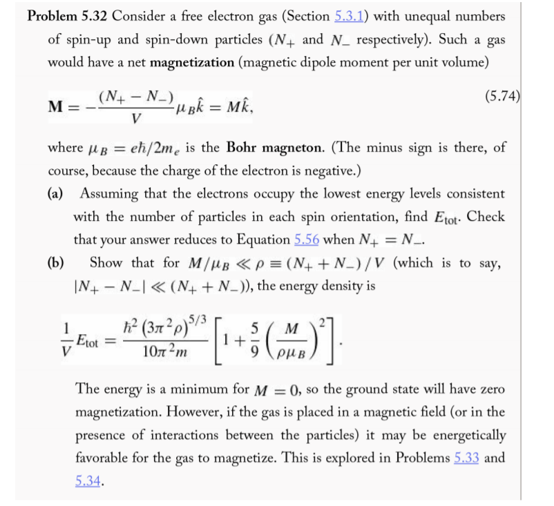 Problem 5.32 Consider a free electron gas (Section | Chegg.com