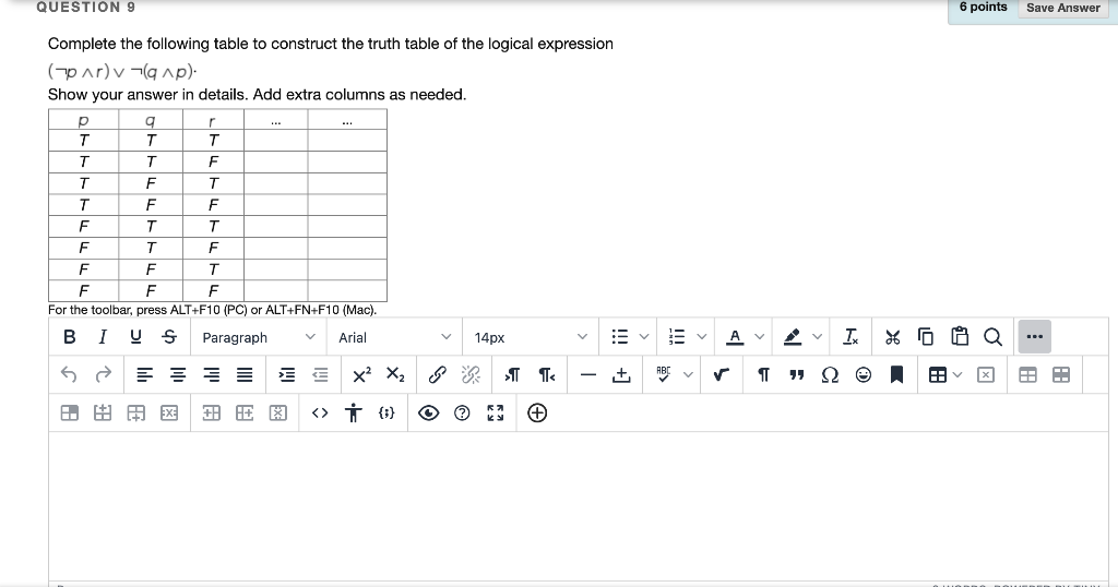 Solved QUESTION 9 6 points Save Answer Complete the | Chegg.com
