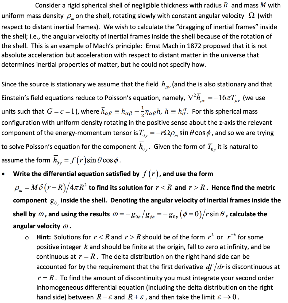 solved-consider-a-rigid-spherical-shell-of-negligible-chegg
