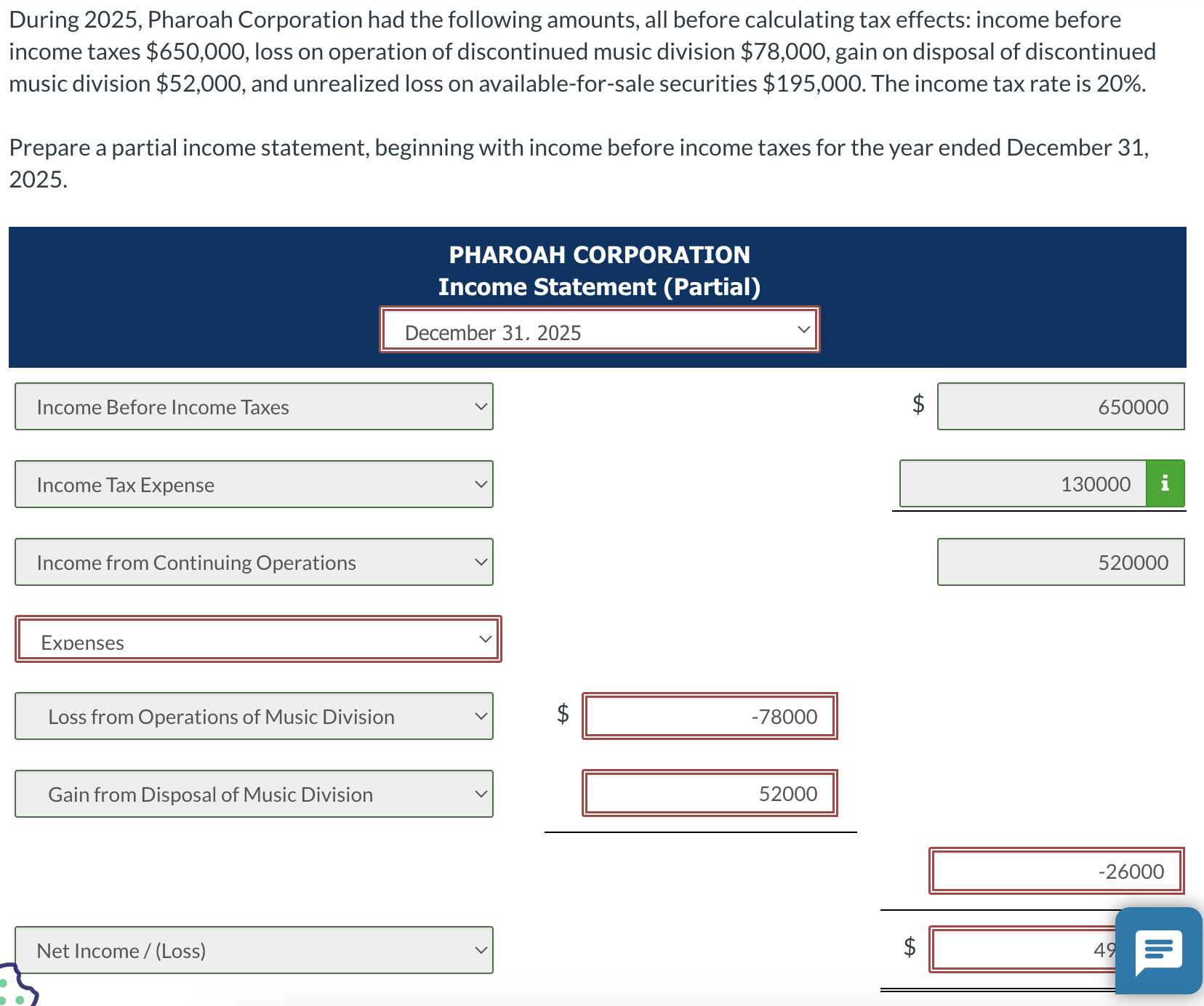 Solved During 2025, Pharoah Corporation had the following