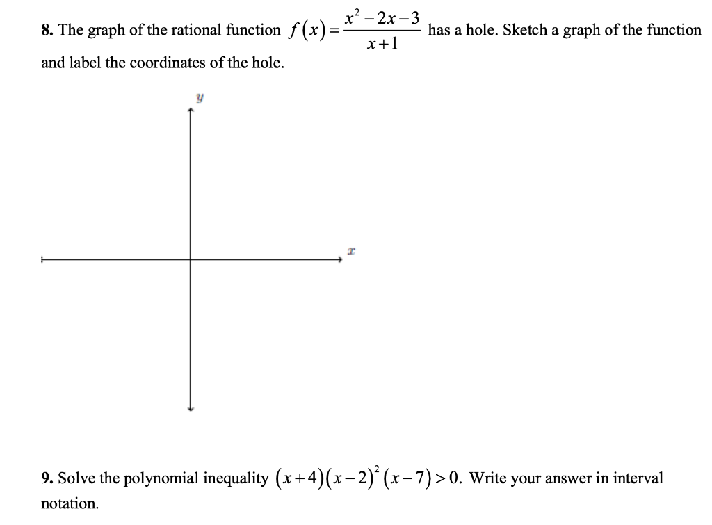 Solved 8 The Graph Of The Rational Function F X X 2x 3