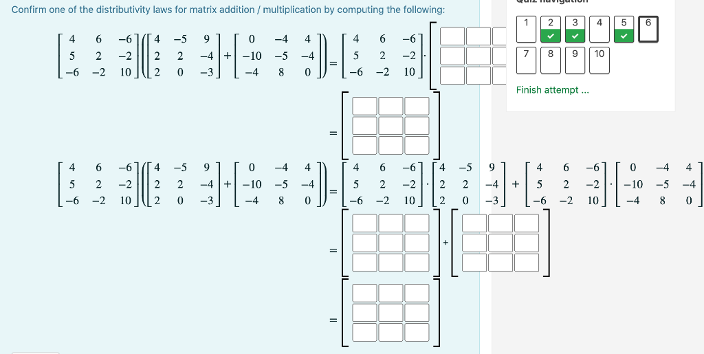 Solved Confirm one of the distributivity laws for matrix | Chegg.com