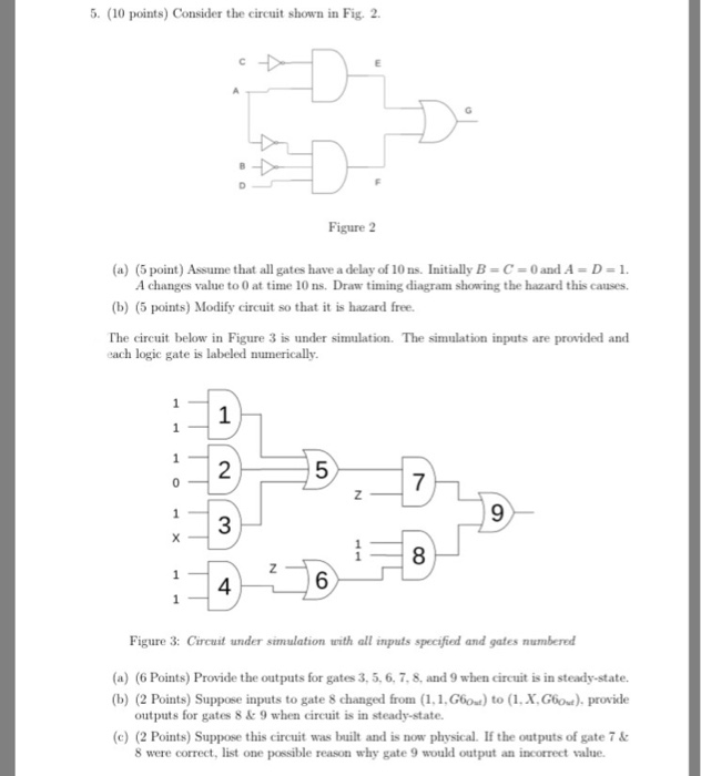 Solved 5. (10 points) Consider the circuit shown in Fig. 2 | Chegg.com