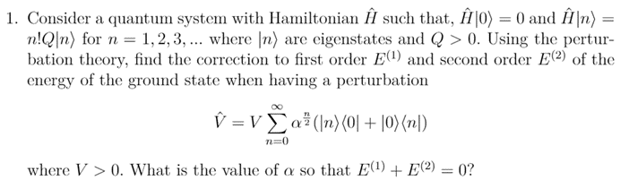 Solved 1 Consider A Quantum System With Hamiltonian Ill Chegg Com