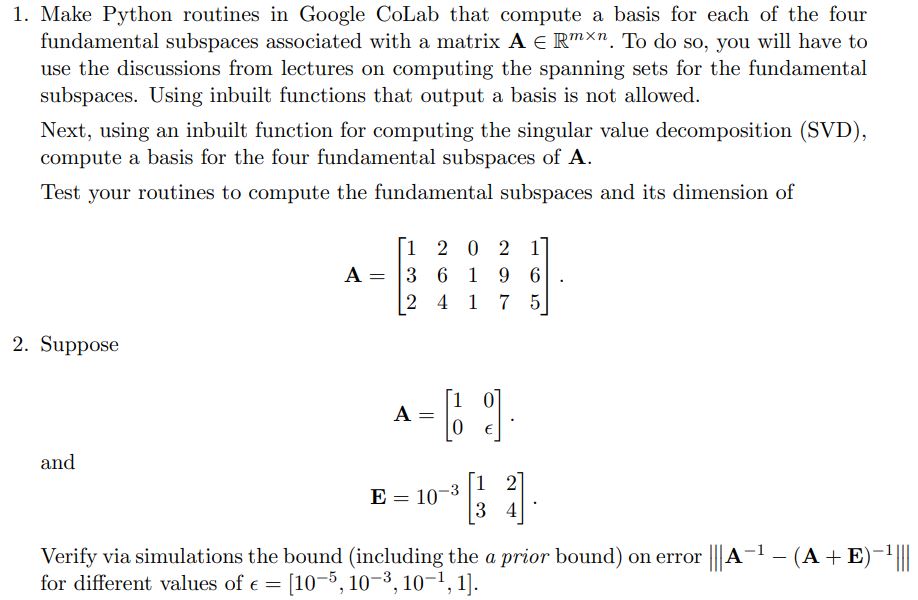 Solved Solve both programming questions 1 and 2 using Python | Chegg.com