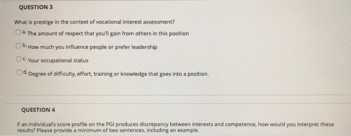 Solved QUESTION 3 What is prestige in the context of | Chegg.com