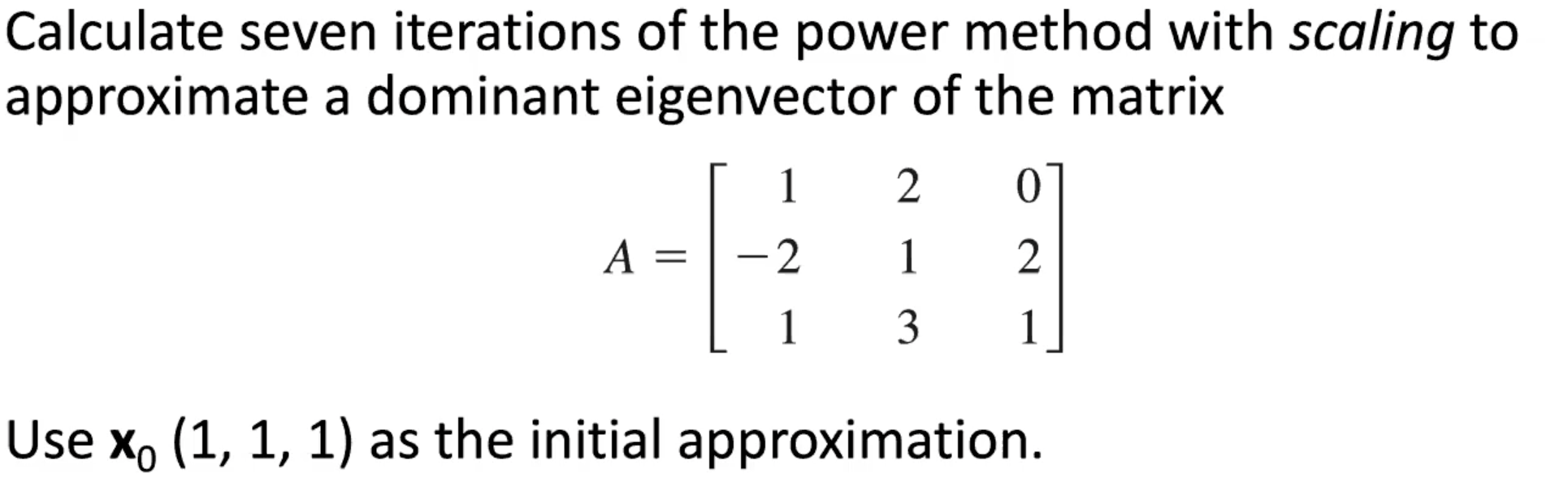 Solved Calculate seven iterations of the power method with | Chegg.com
