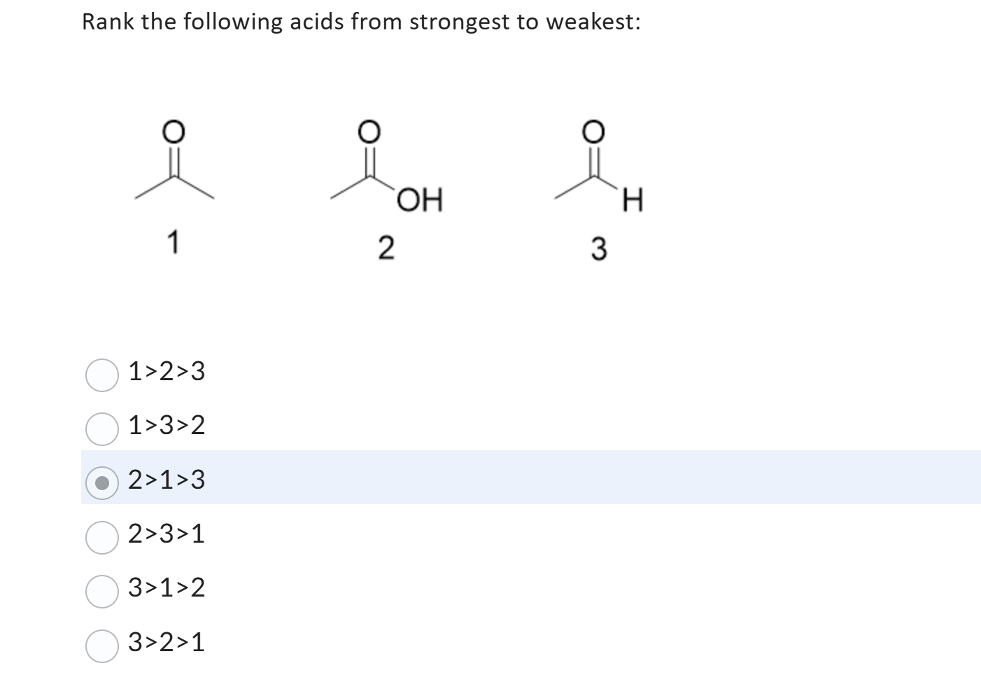 Solved Rank the following acids from strongest to | Chegg.com