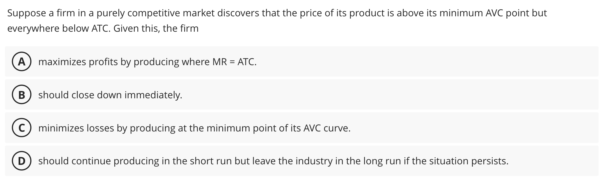 Solved Suppose a firm in a purely competitive market | Chegg.com