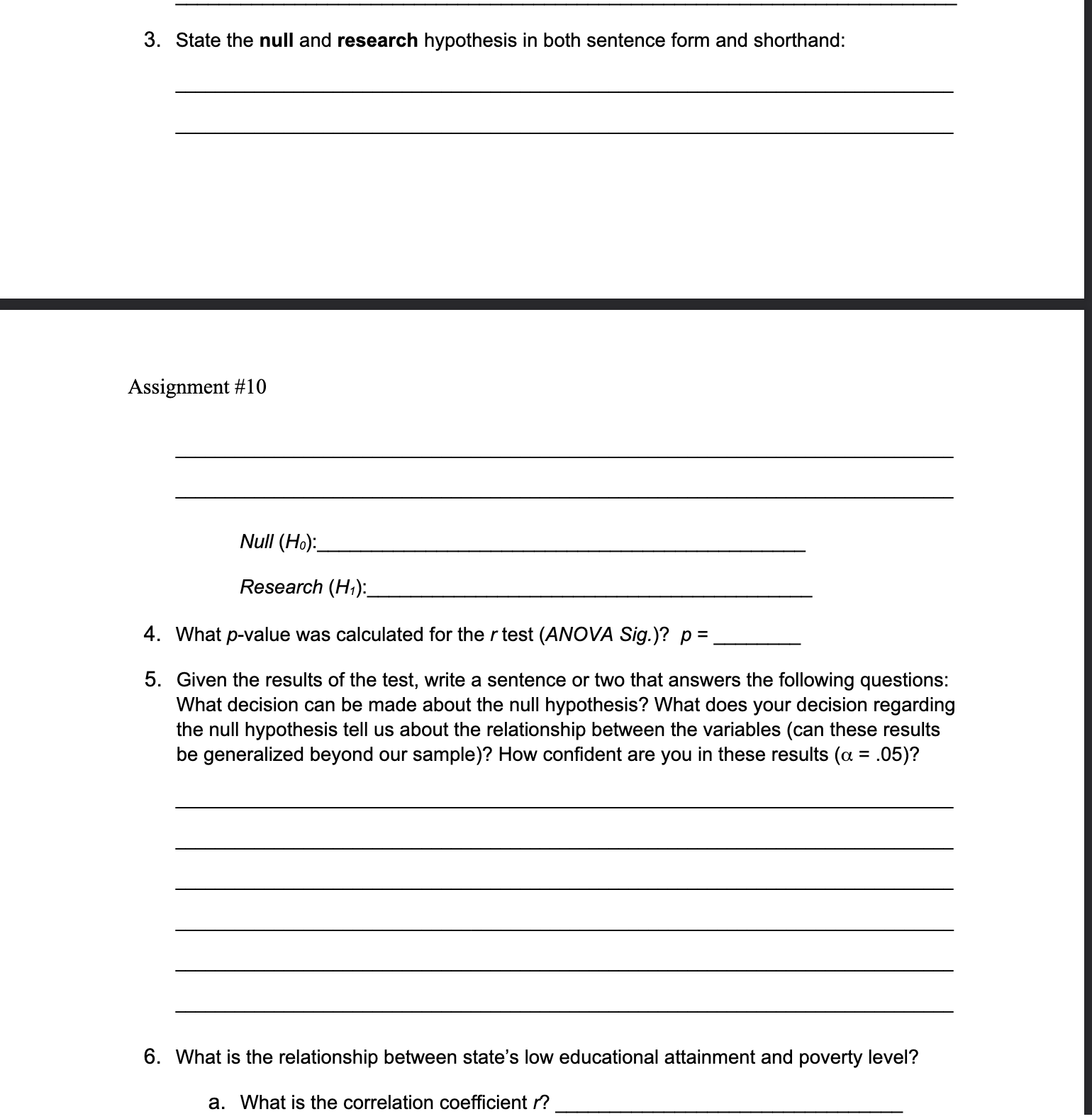 Solved Assignment \#10 The following regression tests the | Chegg.com