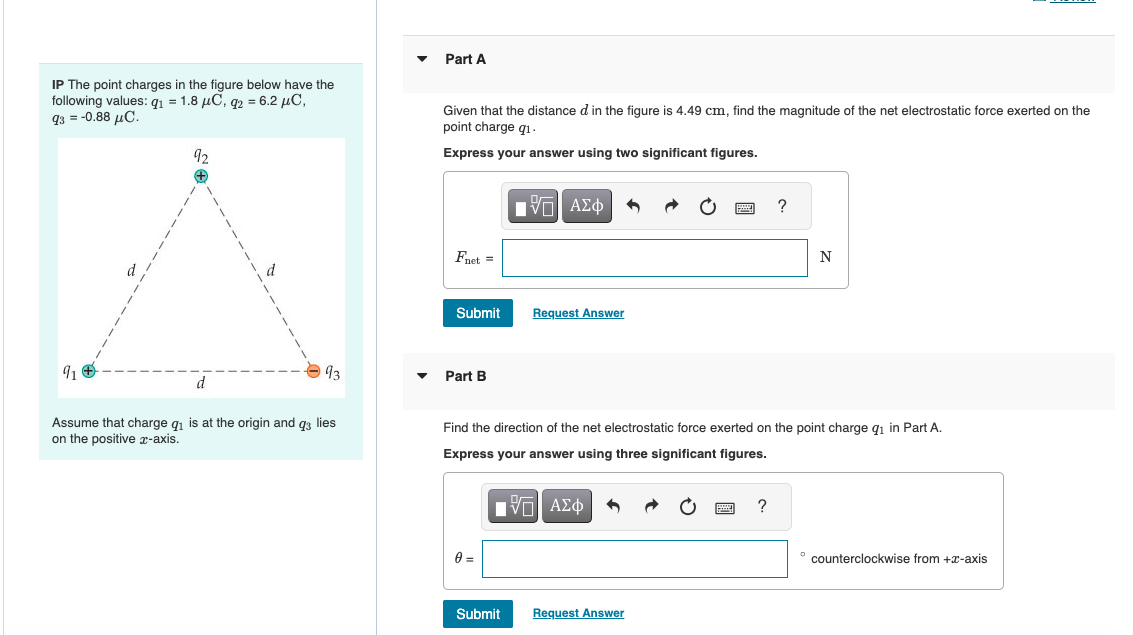 Solved IP The point charges in the figure below have the | Chegg.com