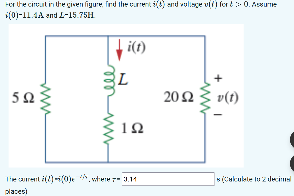 Solved For the circuit in the given figure, find the current | Chegg.com