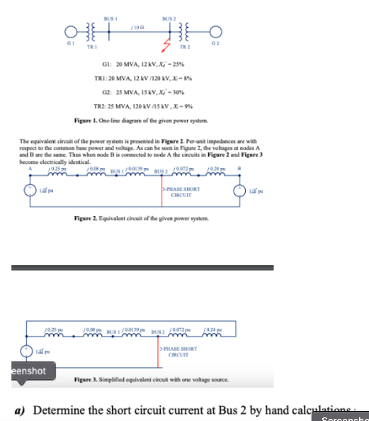 Solved The equivalent circuit of the power system is | Chegg.com