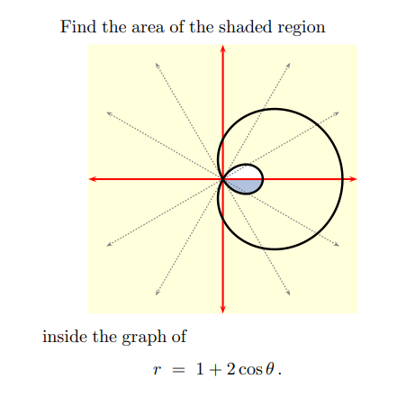 Solved Find the area of the shaded region inside the graph | Chegg.com