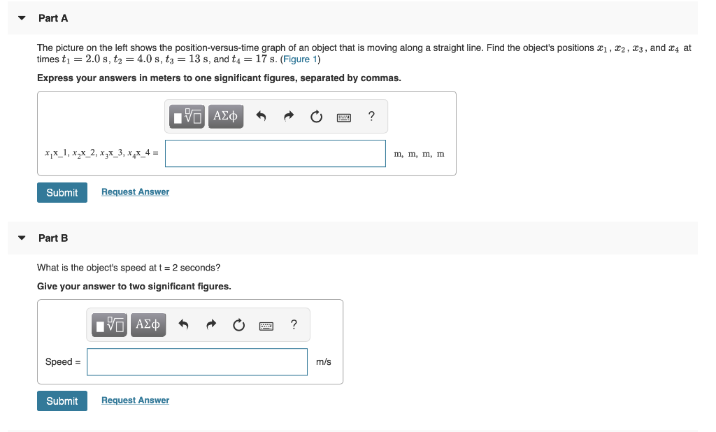 Solved A continuous curve that shows an object's position as | Chegg.com