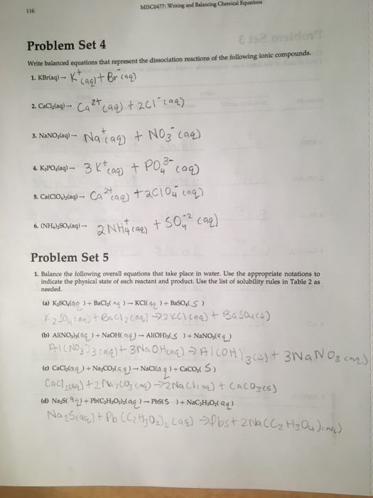 Writing And Balancing Equations Worksheet 1 Answers Tessshebaylo 0163