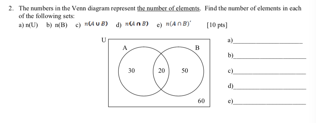 Solved Find the number of elements in each of the following | Chegg.com