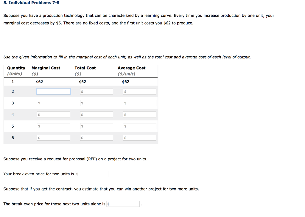 Solved 5. Individual Problems 7-5 Suppose you have a | Chegg.com