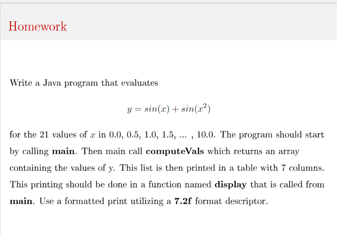 harold and his homework program in java