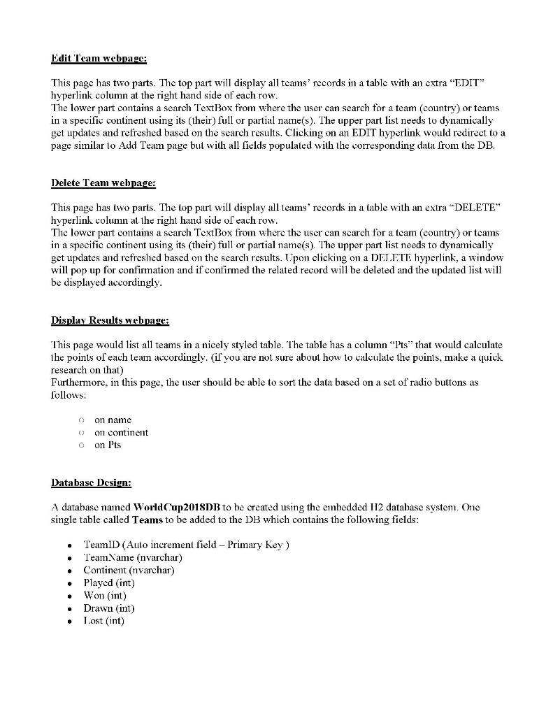 Solved Note1: The DB create operations need to be placed | Chegg.com