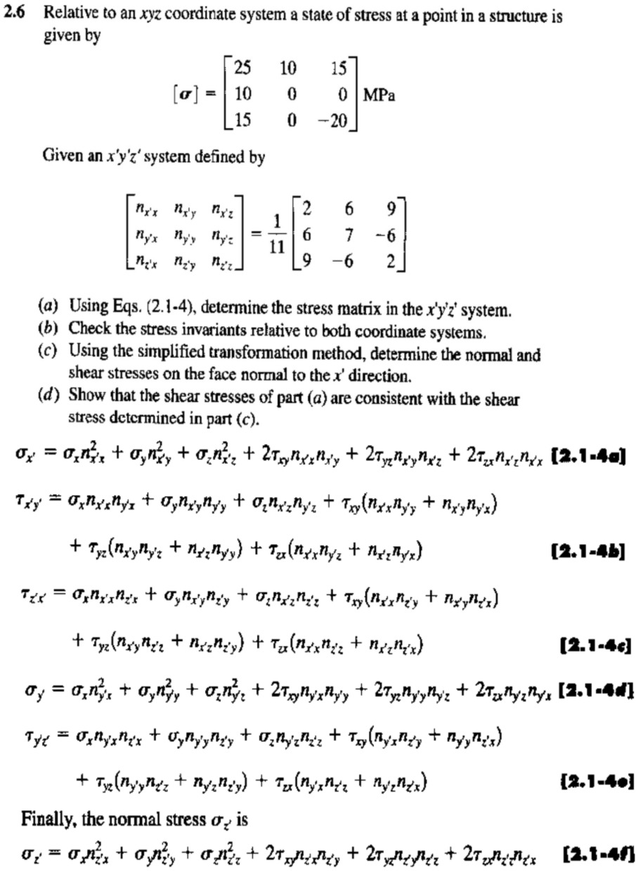 Solved by an EXPERT Relative to an xyz coordinate system a state of ...
