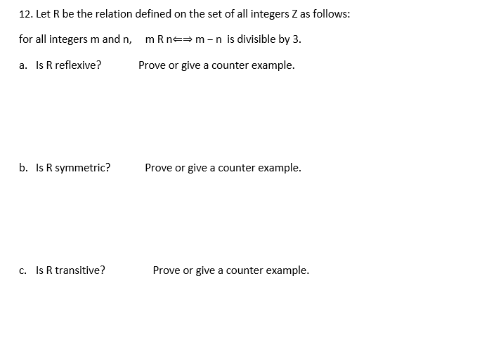 Solved 12. Let R Be The Relation Defined On The Set Of All | Chegg.com