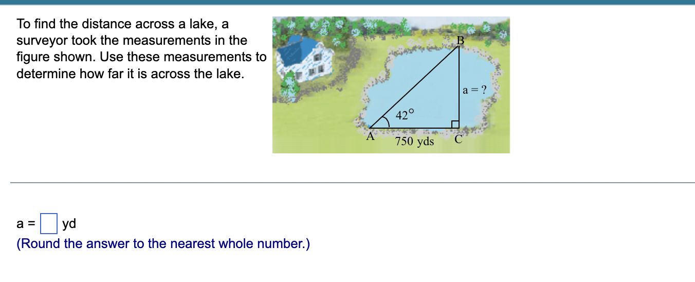 Solved To Find The Distance Across A Lake A Surveyor Took Chegg