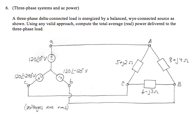 Solved 6. (Three-phase systems and ac power) A three-phase | Chegg.com