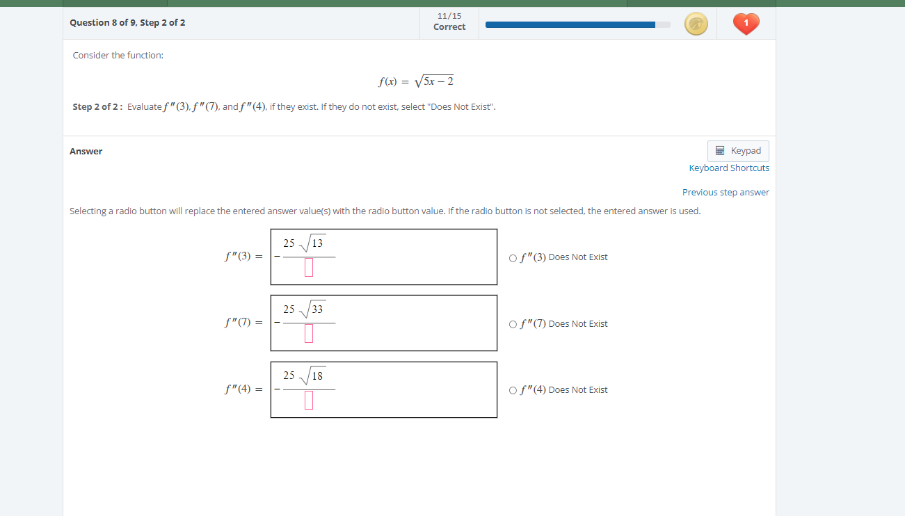 Solved Question 8 of 9, Step 2 of 2 11/15 Correct Consider | Chegg.com