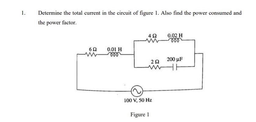 Solved 1. Determine the total current in the circuit of | Chegg.com
