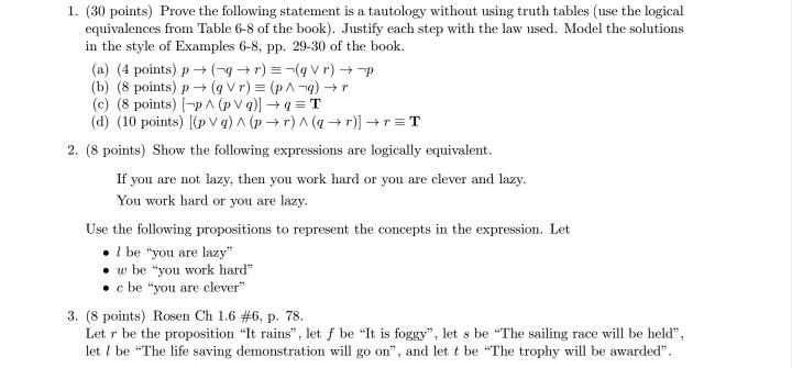 Solved 1. (30 Points) Prove The Following Statement Is A | Chegg.com