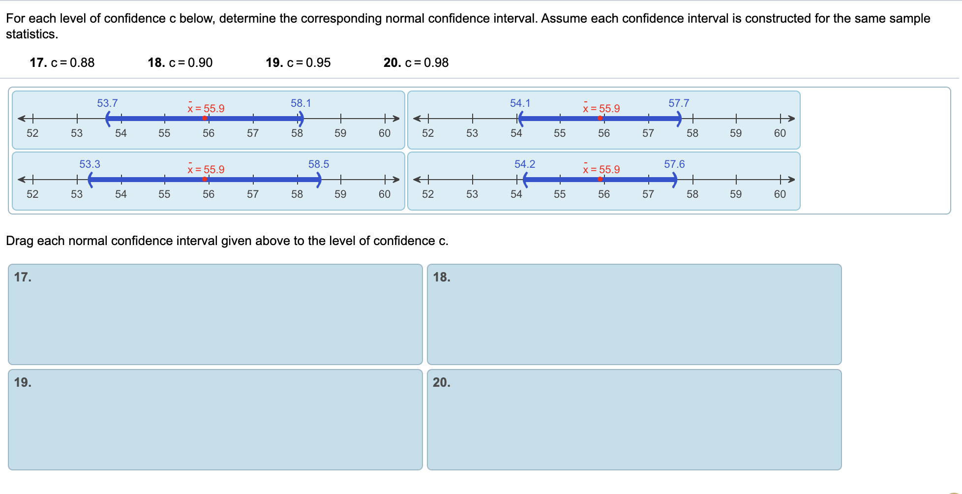 Solved For each level of confidence c below, determine the | Chegg.com
