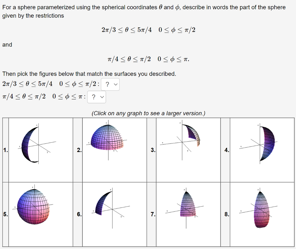 Solved For a sphere parameterized using the spherical