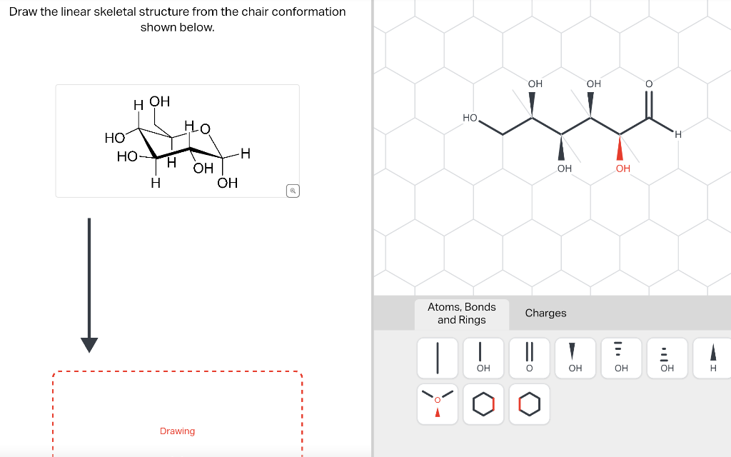 Solved Draw the linear skeletal structure from the chair