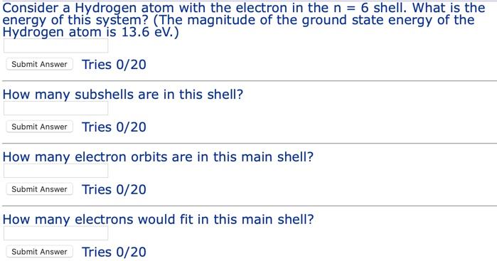 Solved Consider a Hydrogen atom with the electron in the n = | Chegg.com