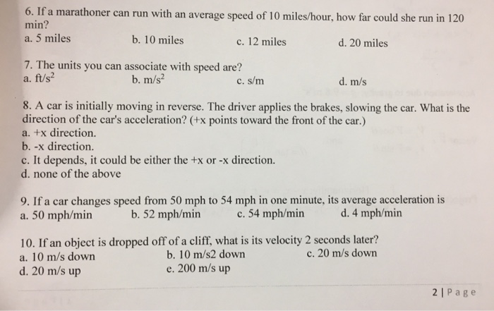 Solved If a marathoner can run with an average speed of 10 Chegg